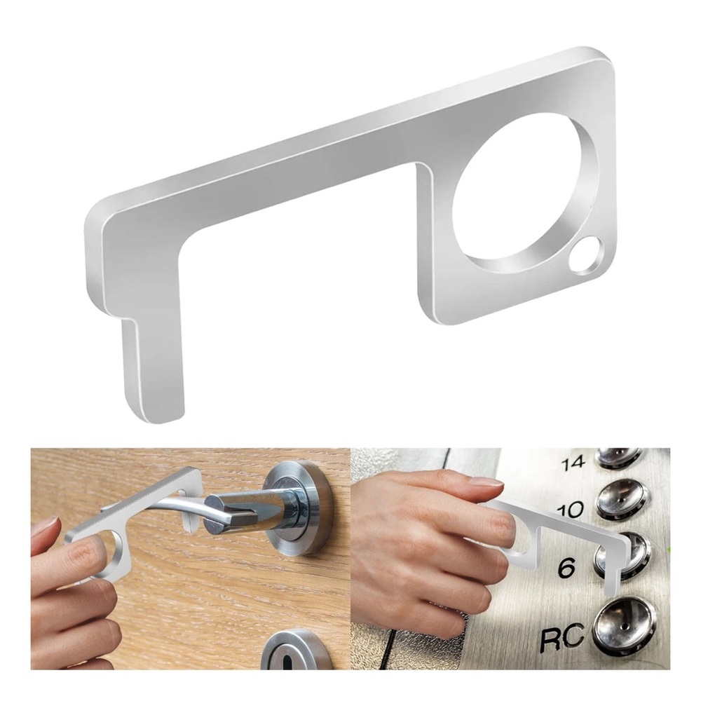 Keychain contactless no~touch key chain tool